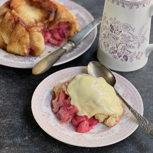 Traditional Baked Rhubarb Charlotte by Lavender and Lovage
