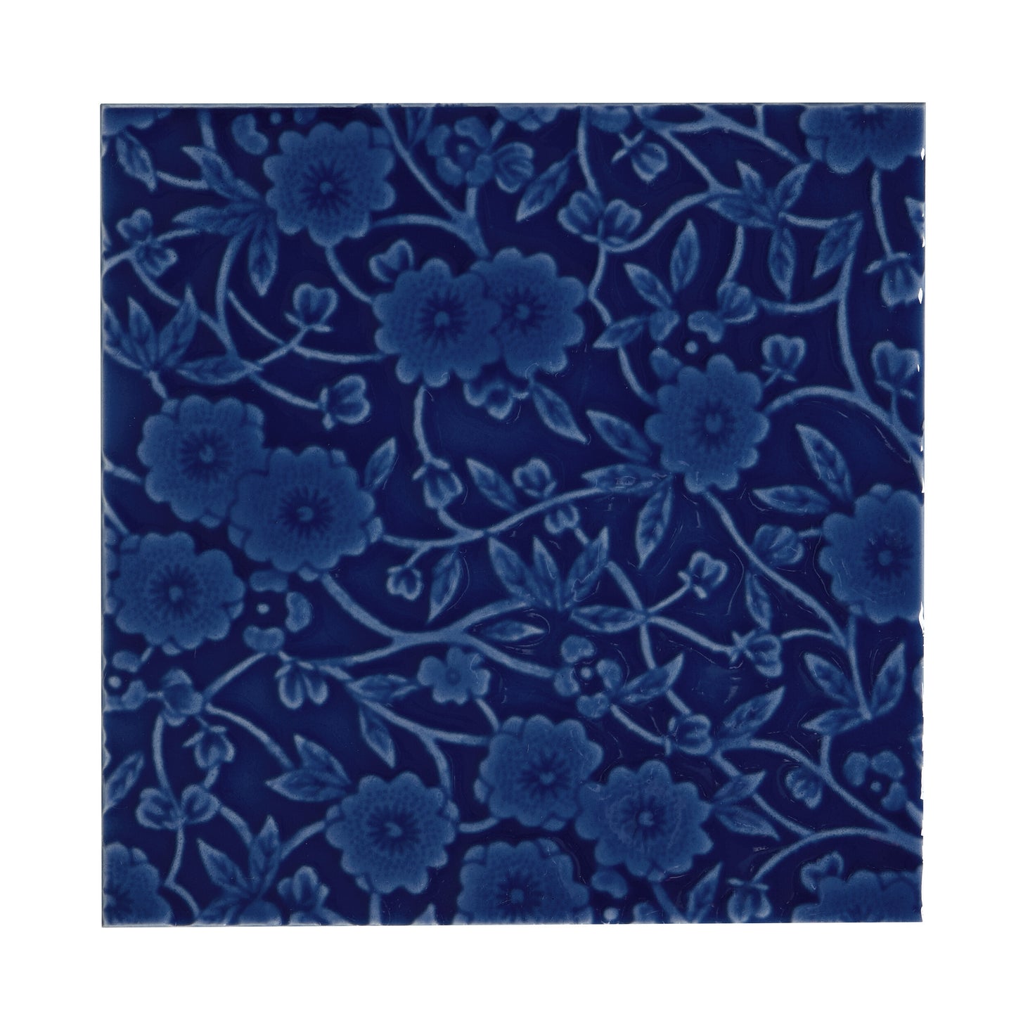 Burleigh x Craven Dunnill Jackfield Trivet Tile, Blue Calico