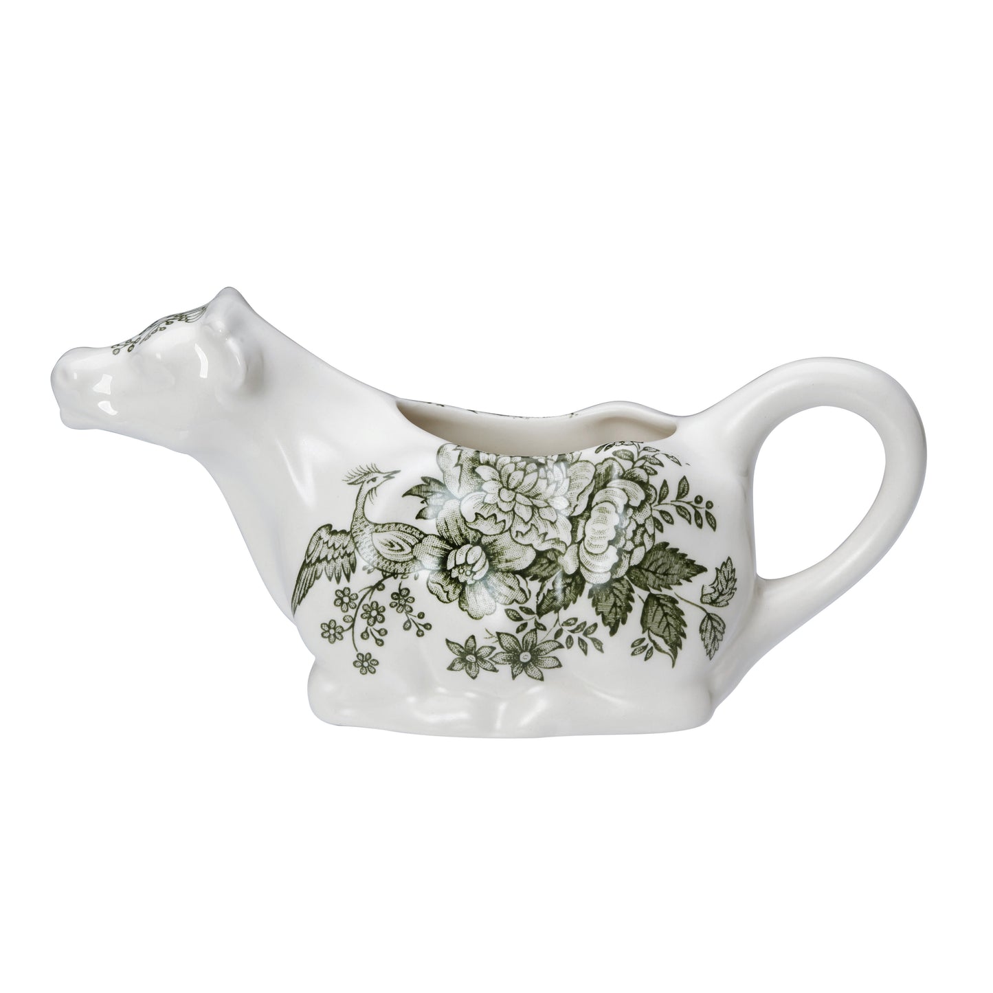Green Asiatic Pheasants Cow Creamer 150ml/0.25pt Seconds