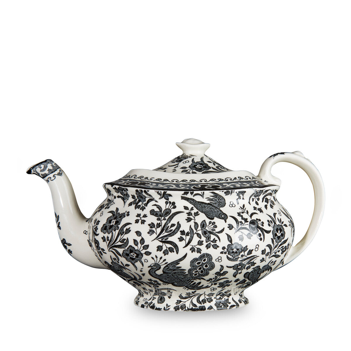 Black Regal Peacock Teapot 5 Cup