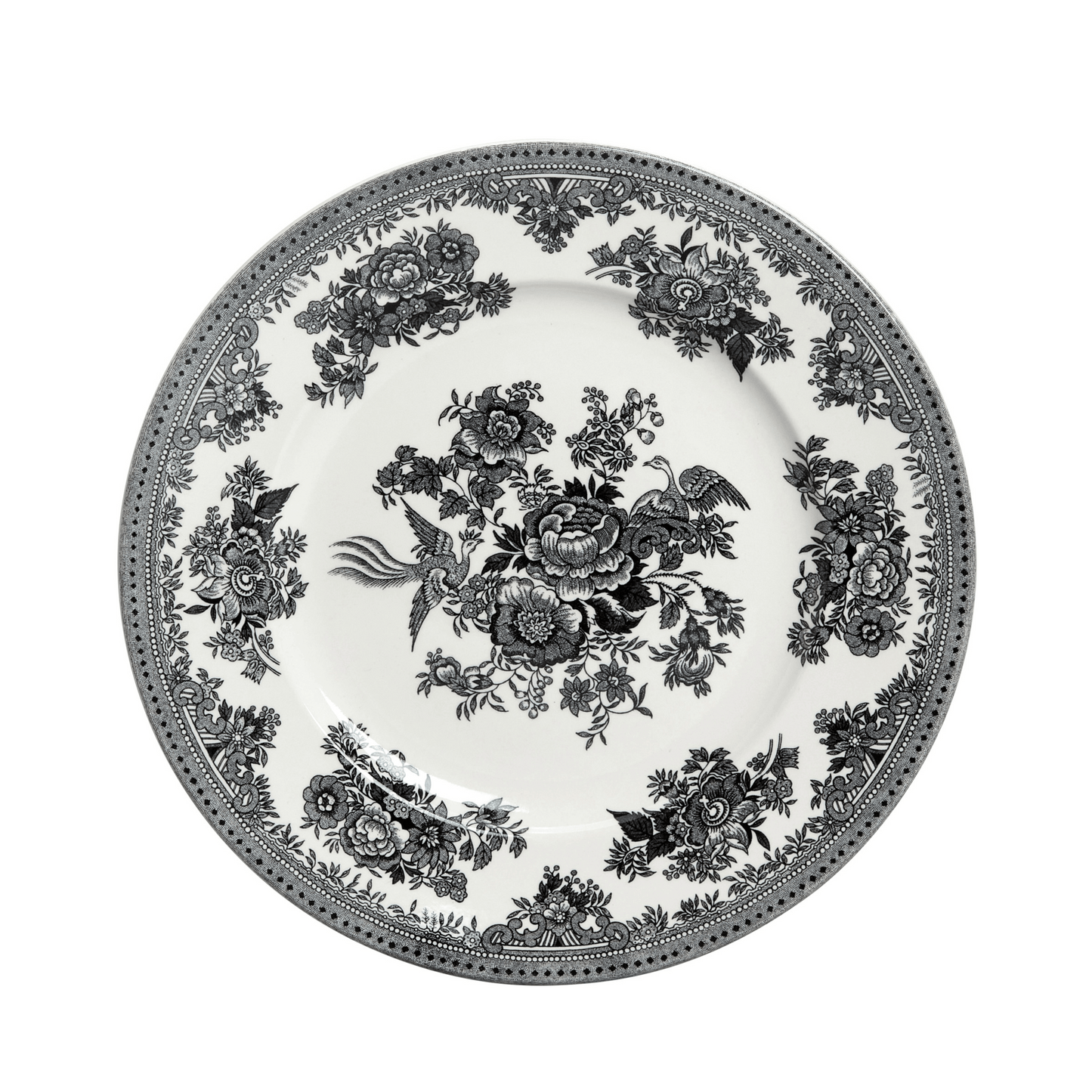 Black & White Asiatic Pheasants Plate 22cm/9"