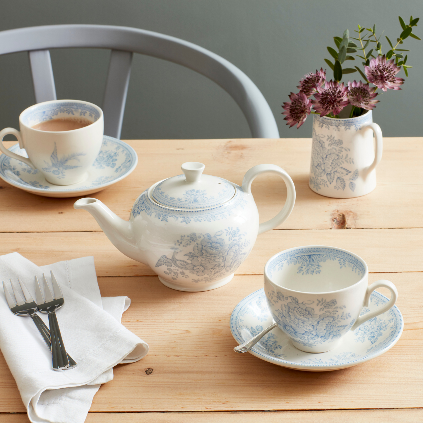 Blue Asiatic Pheasants Breakfast Saucer Seconds