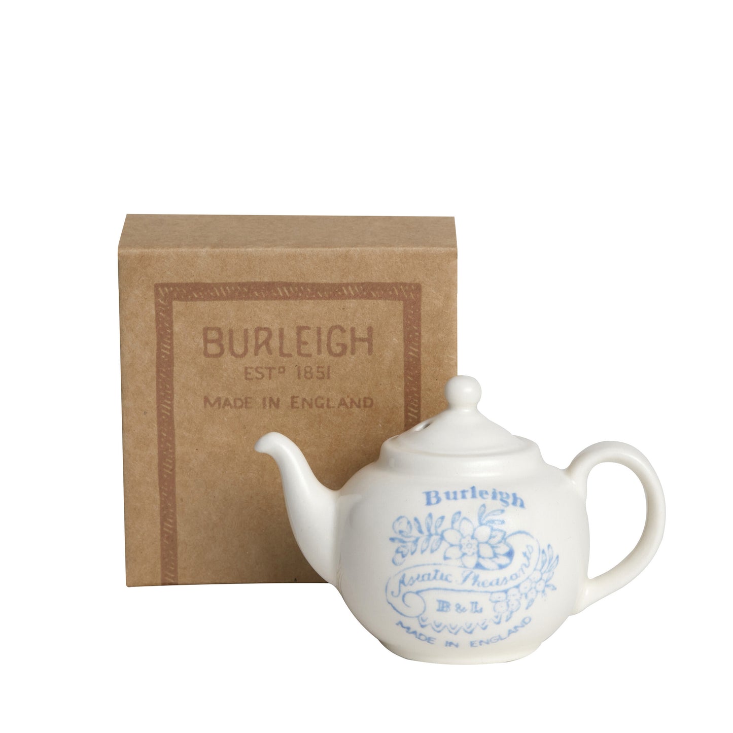 Burleigh Mini Teapot Ornament Apprentice Piece, Blue Asiatic Pheasants