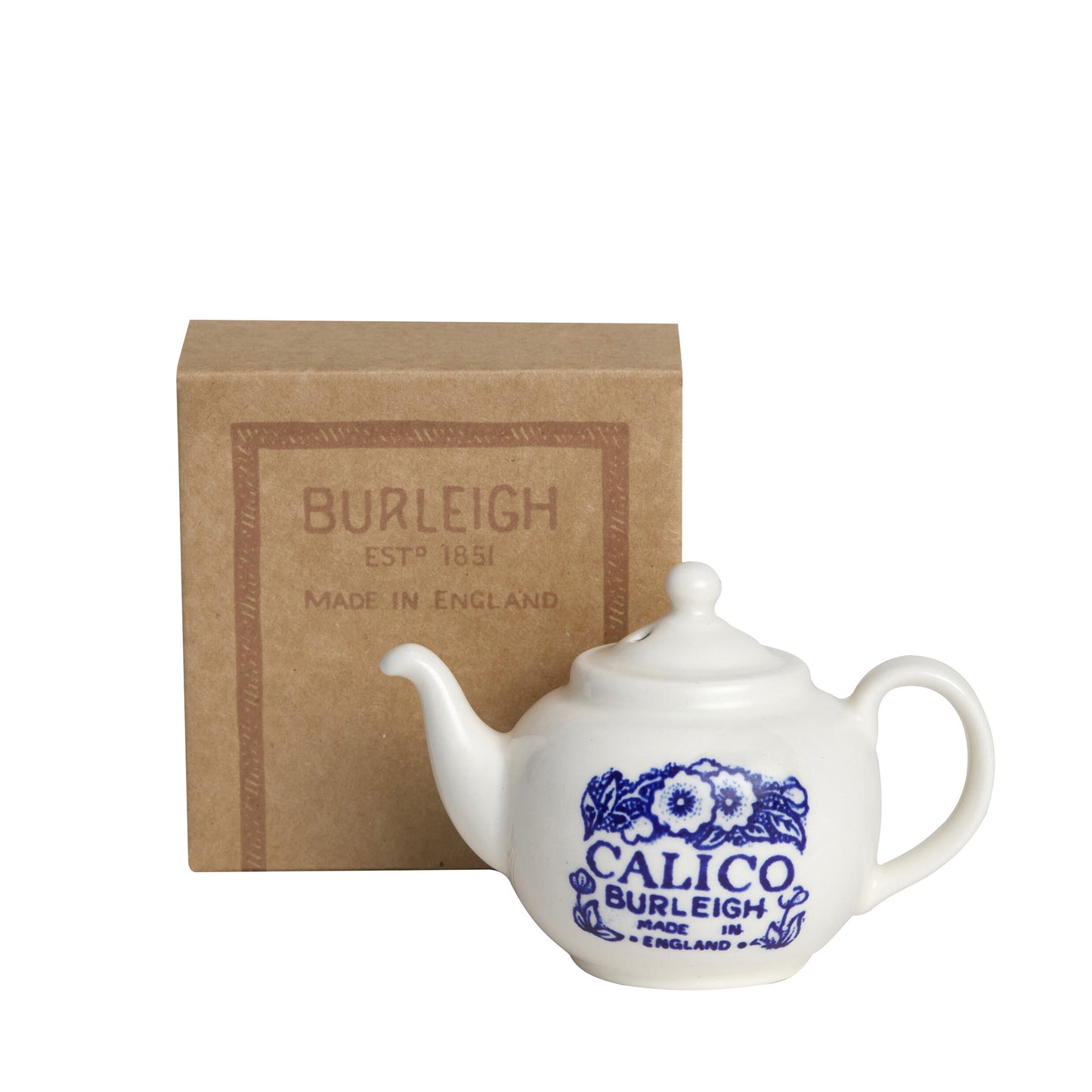 Burleigh Mini Teapot Ornament Apprentice Piece, Blue Calico