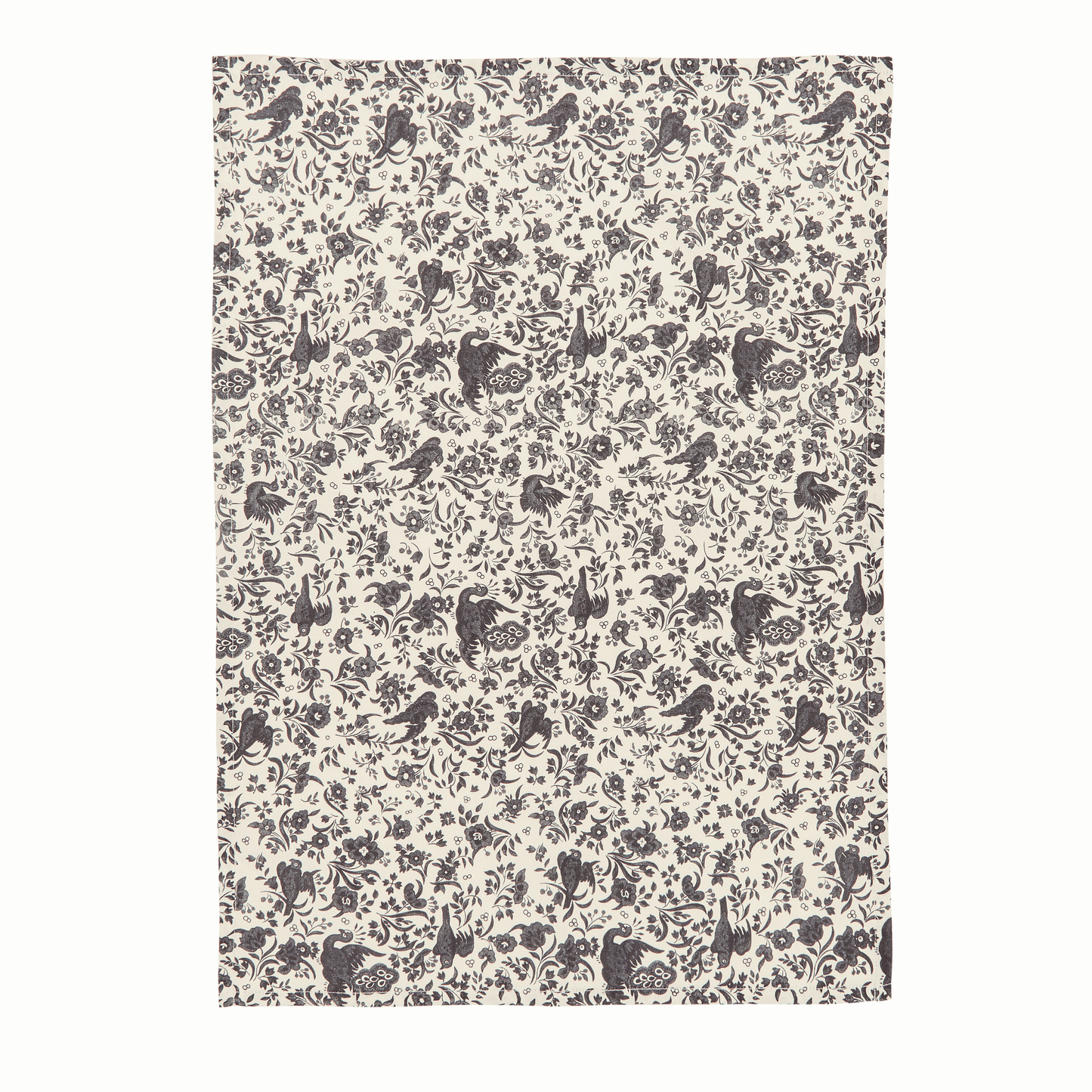 Burleigh x Bedeck of Belfast Charcoal and White Regal Peacock Tea Towel, Pack of 2