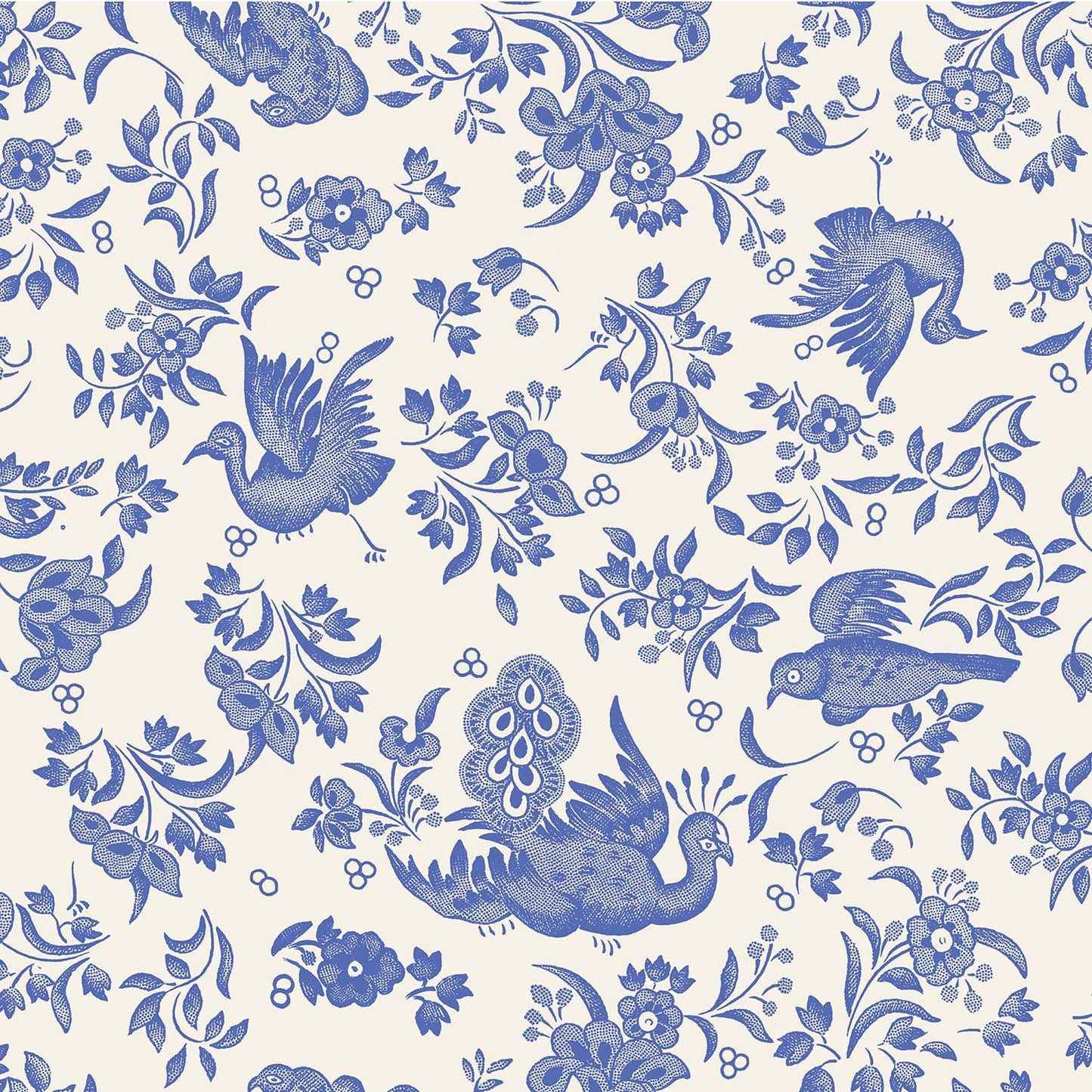 Burleigh x Hester & Cook Blue Regal Peacock Cocktail Napkins, Pack of 20