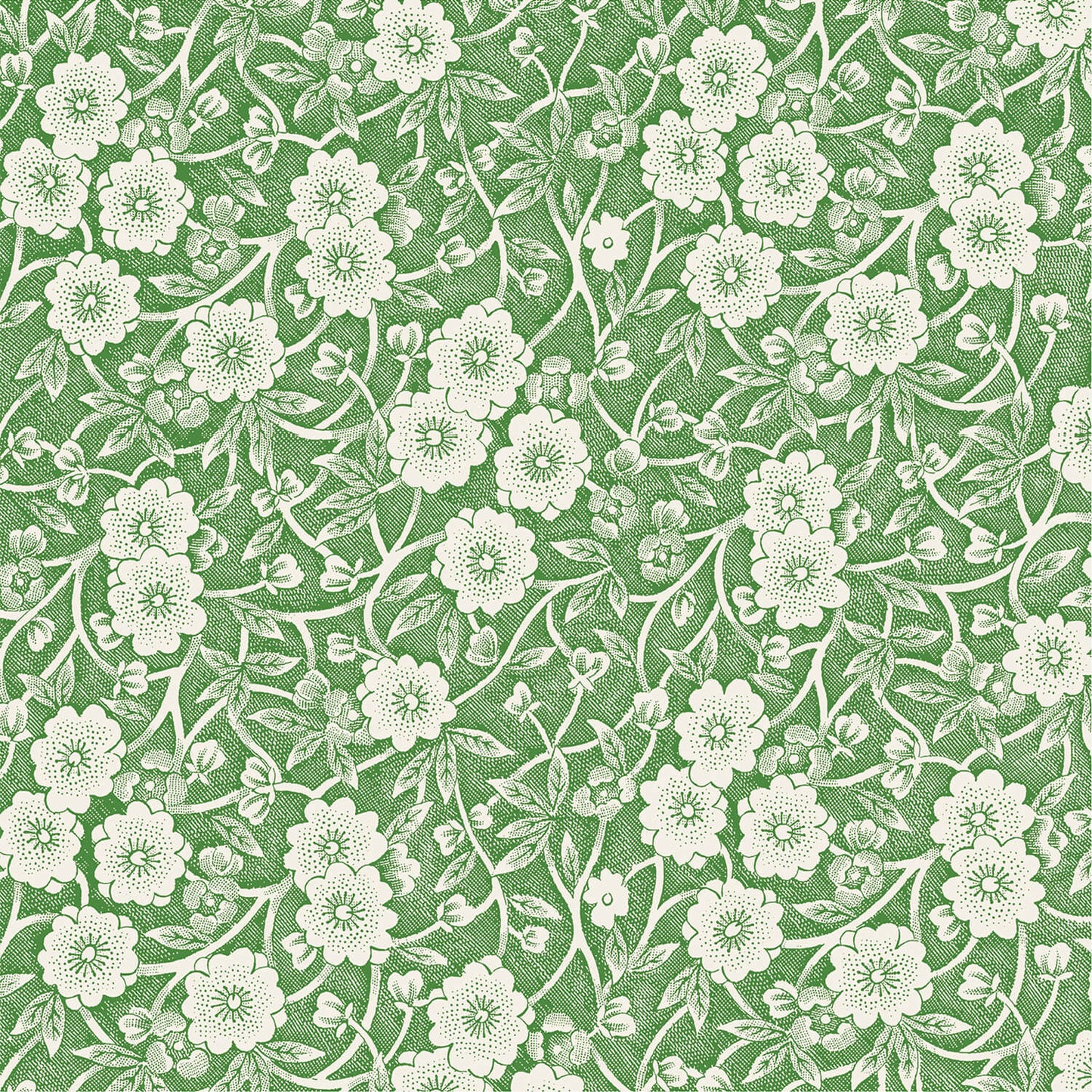 Burleigh x Hester & Cook Green Calico Cocktail Napkins, Pack of 20