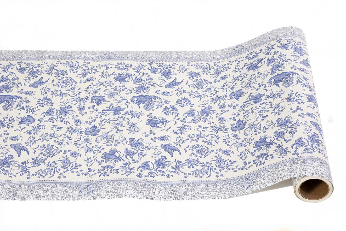 Burleigh x Hester & Cook Blue Regal Peacock Paper Table Runner