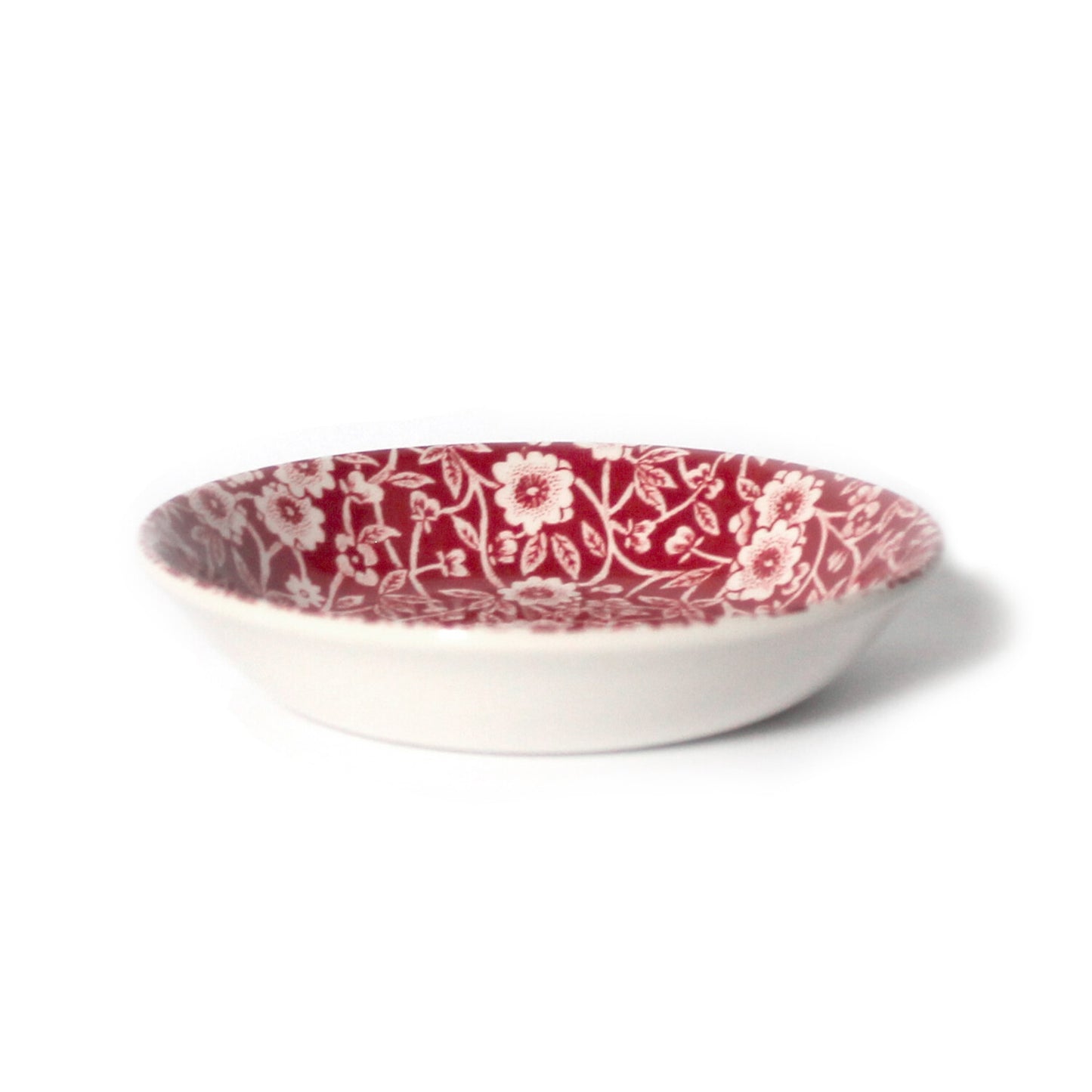 Red Calico Butter Pat Dish 12cm/4.75" Seconds
