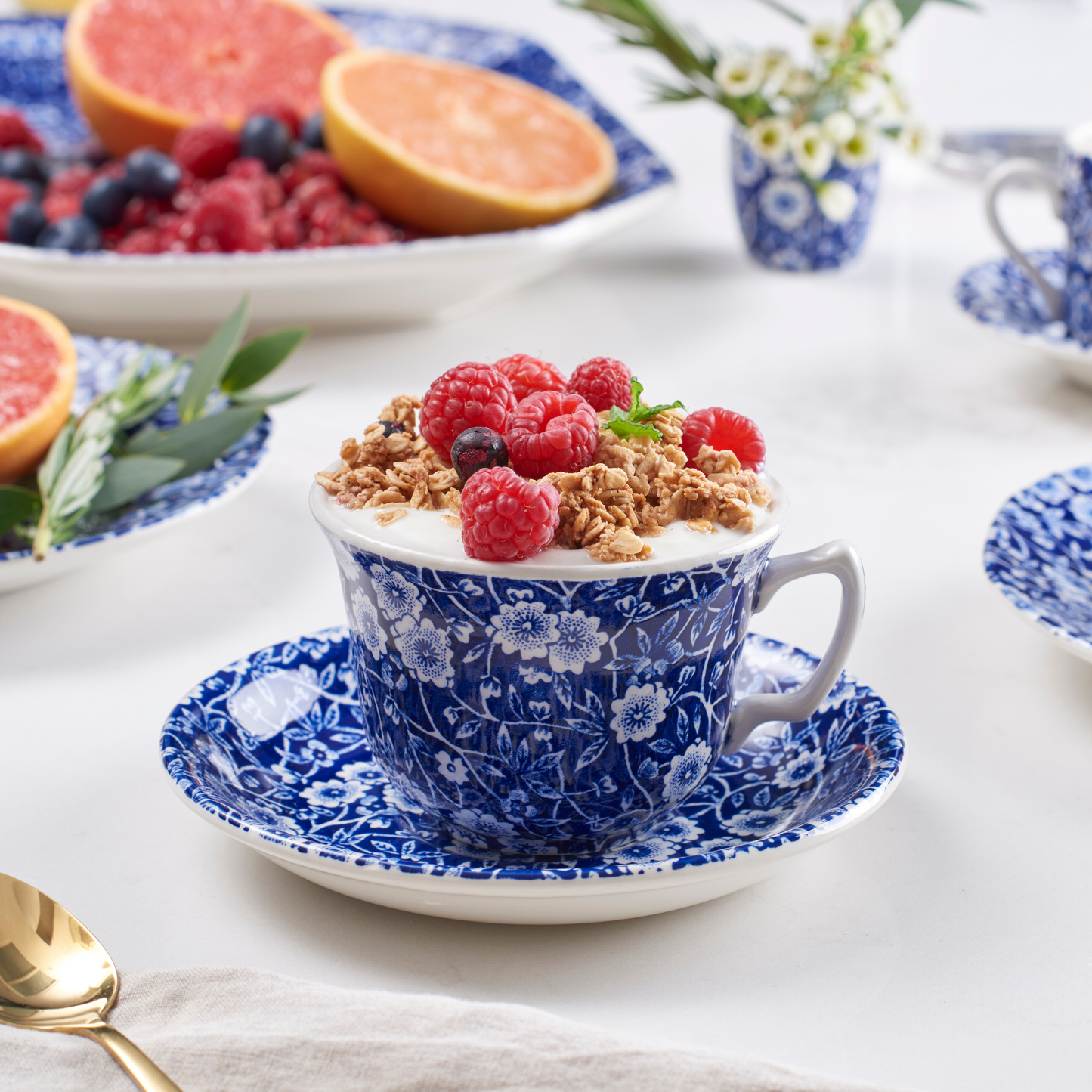 Blue Calico Teacup 187ml/0.33pt