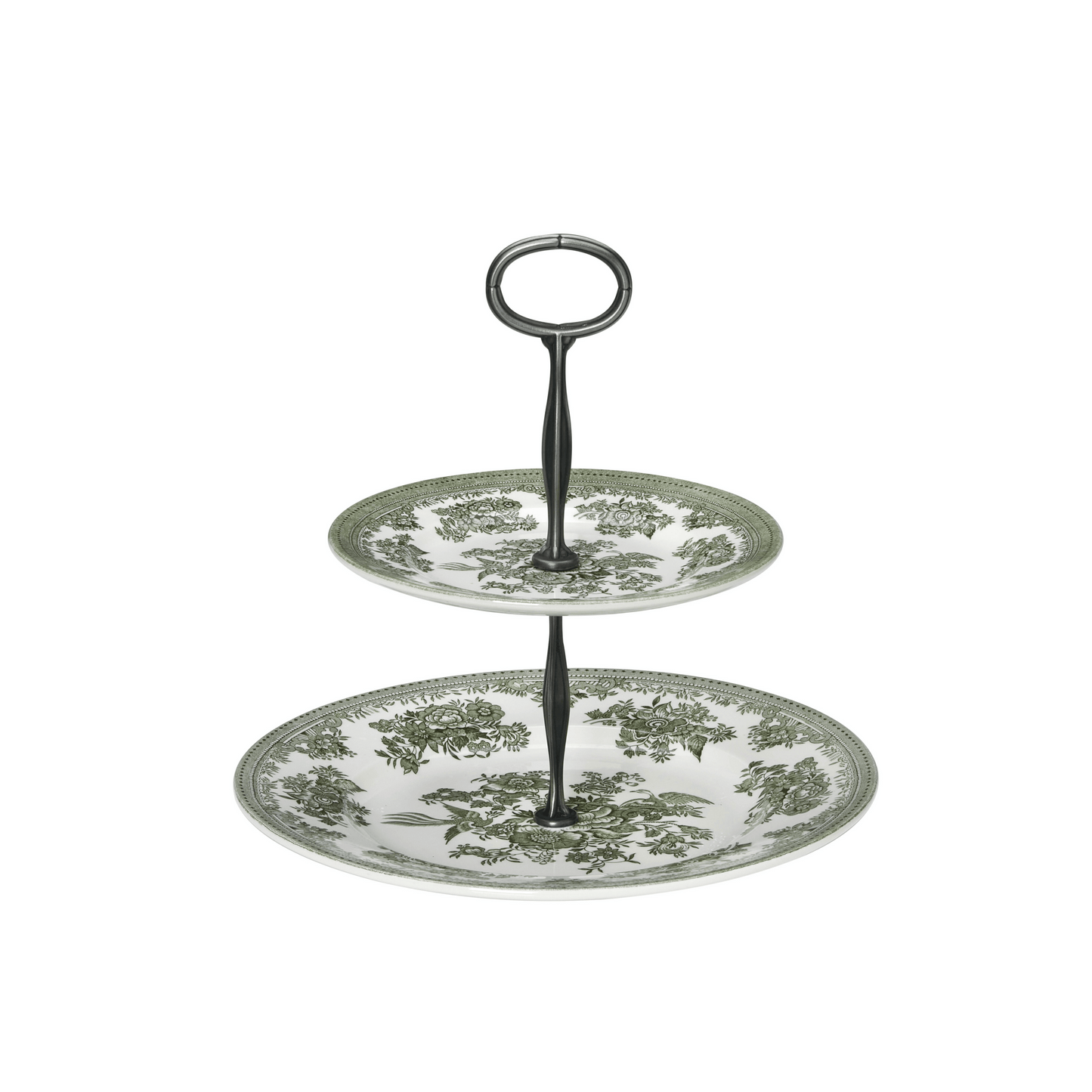 Green Asiatic Pheasants 2 Tier Cake Stand Gift Boxed