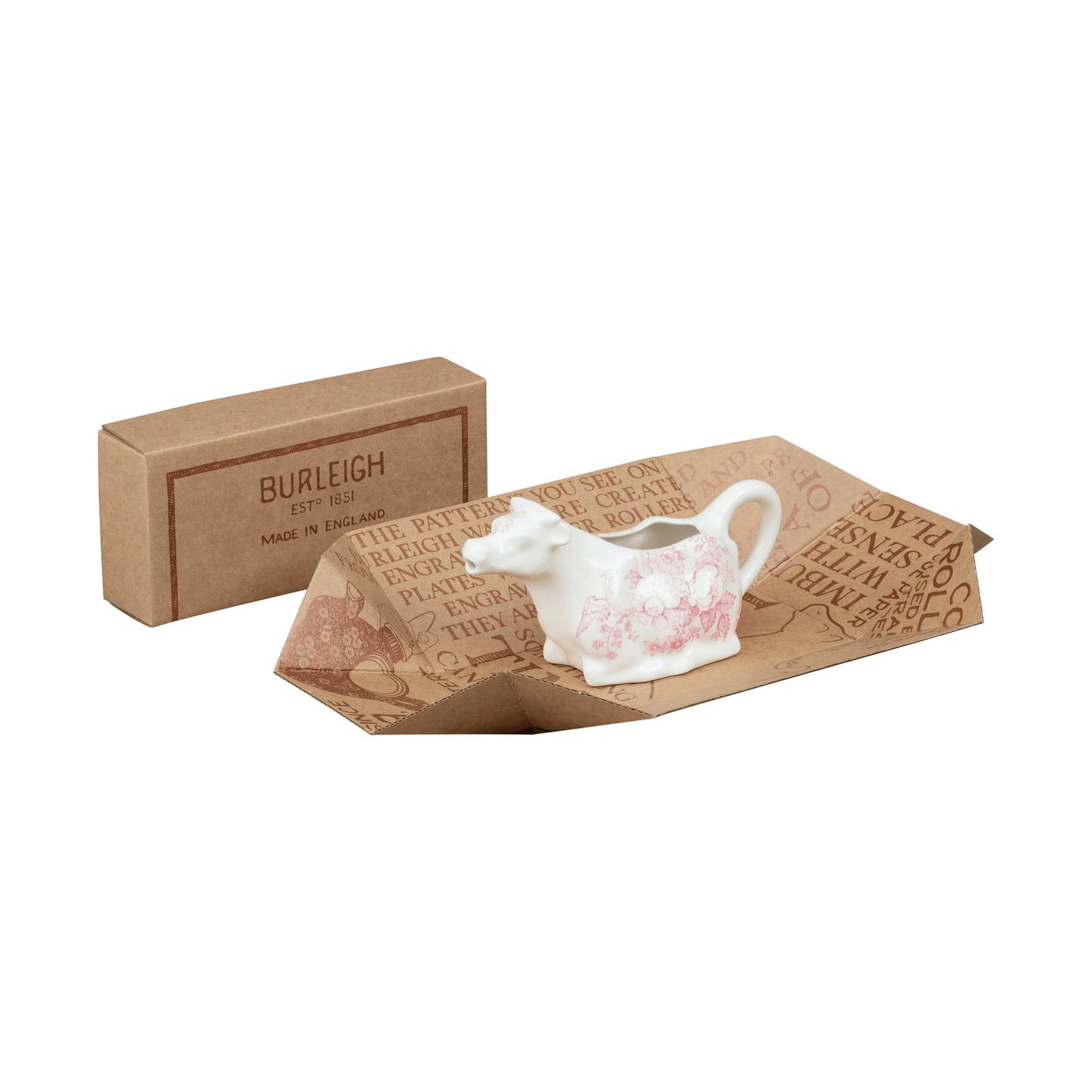 Pink Asiatic Pheasants Cow Creamer 150ml/0.25pt Gift Boxed