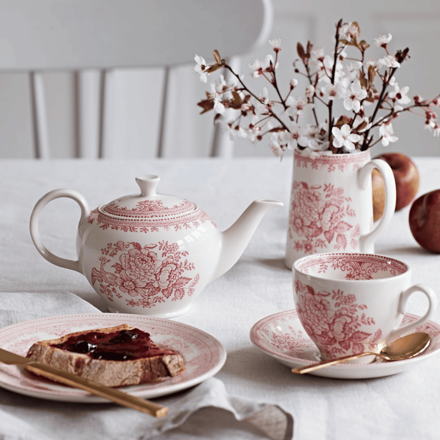 Pink Asiatic Pheasants Tea Saucer