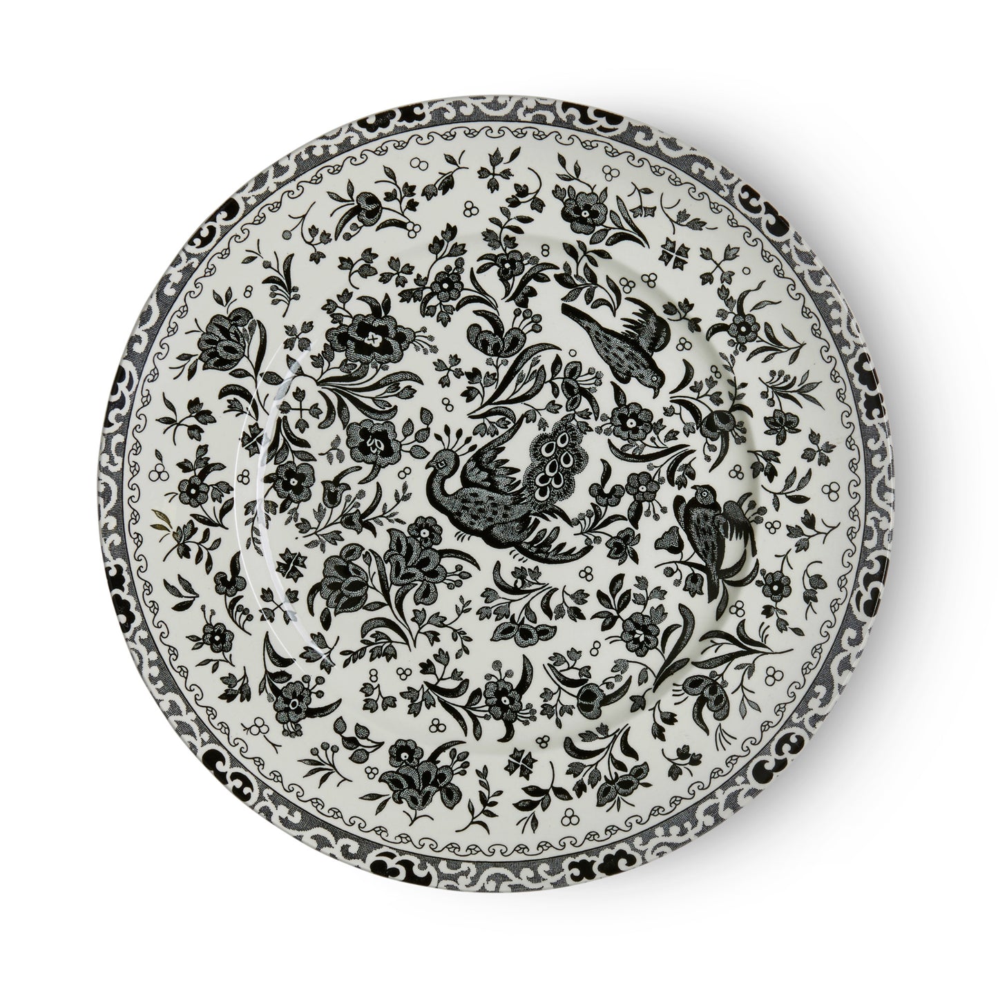 Black Regal Peacock Plate 22cm/8.75" Seconds