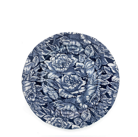 Ink Blue Hibiscus Plate 26.5cm Seconds