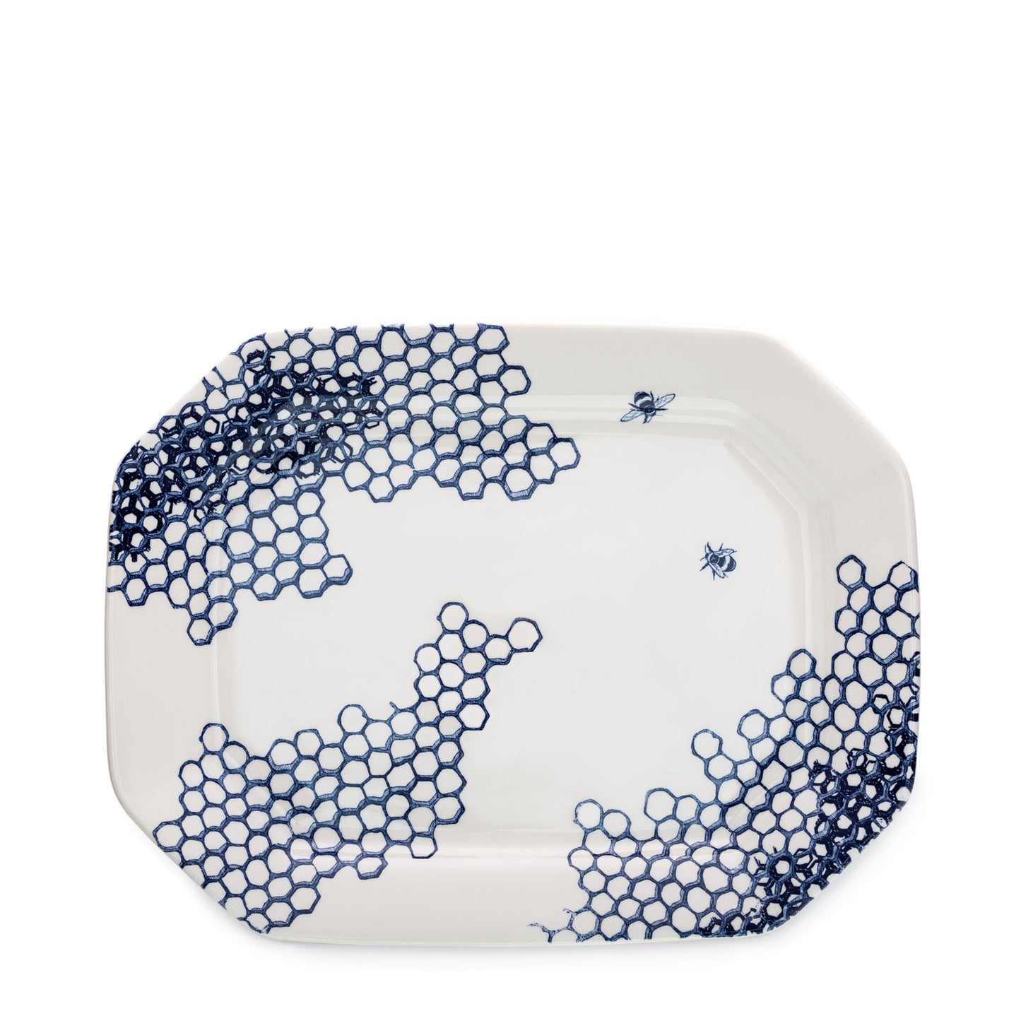 Ink Blue Pollen Rectangular Platter 34cm Seconds