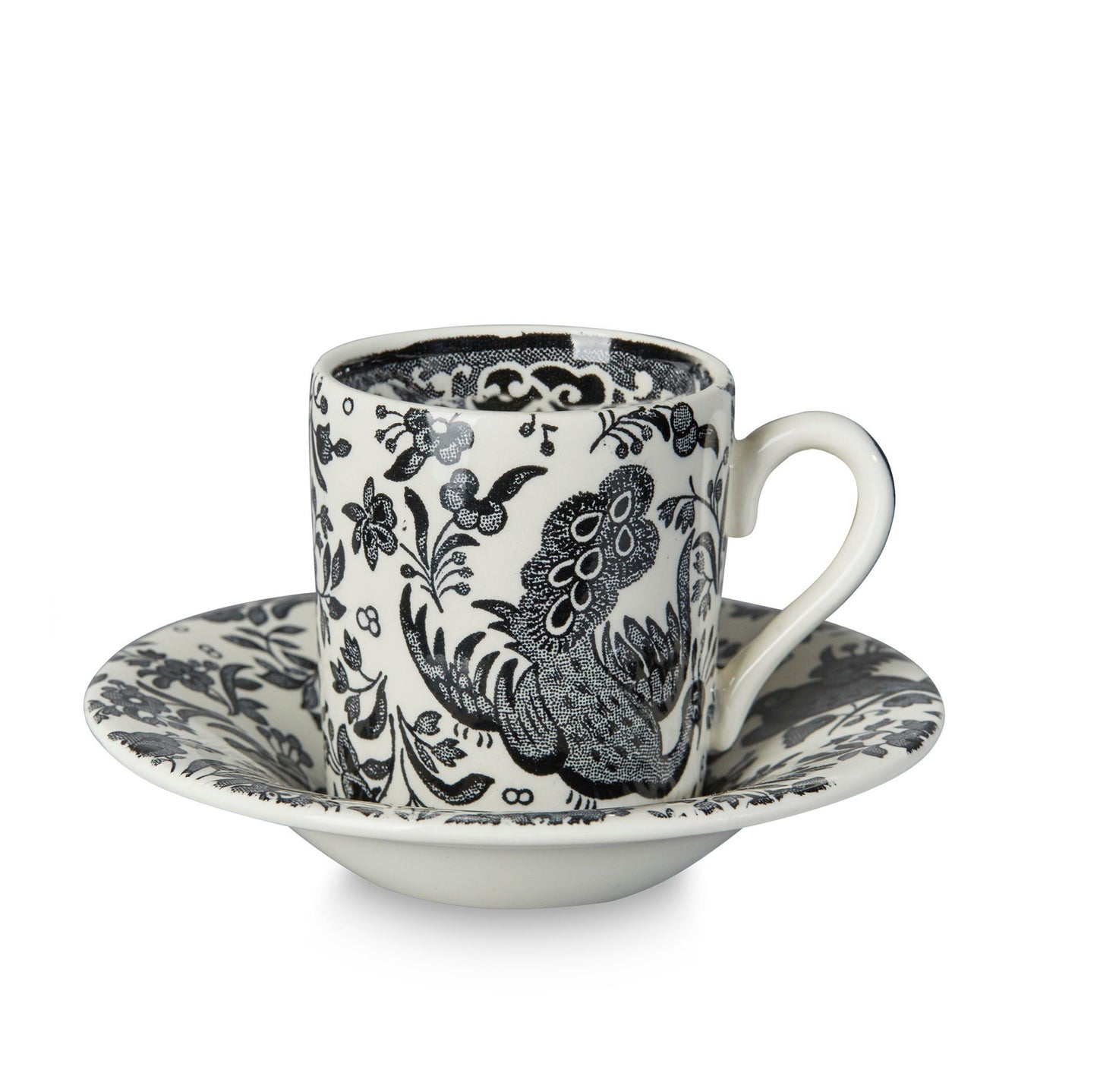 Black Regal Peacock Espresso Cup And Saucer
