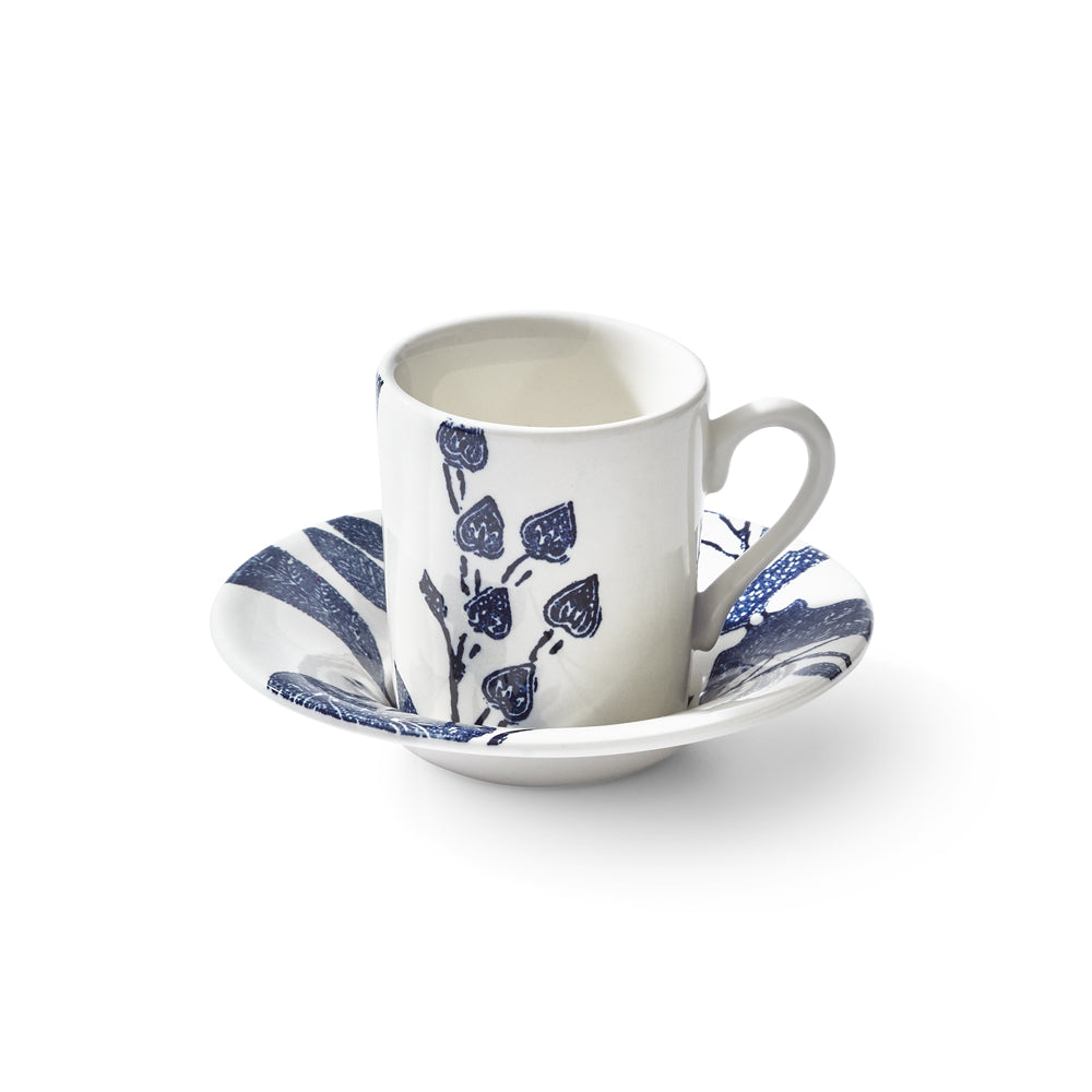 Garden Vine Indigo Espresso Cup and Saucer