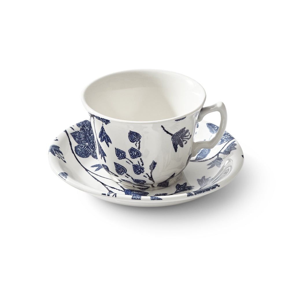 Garden Vine Indigo Teacup and Saucer