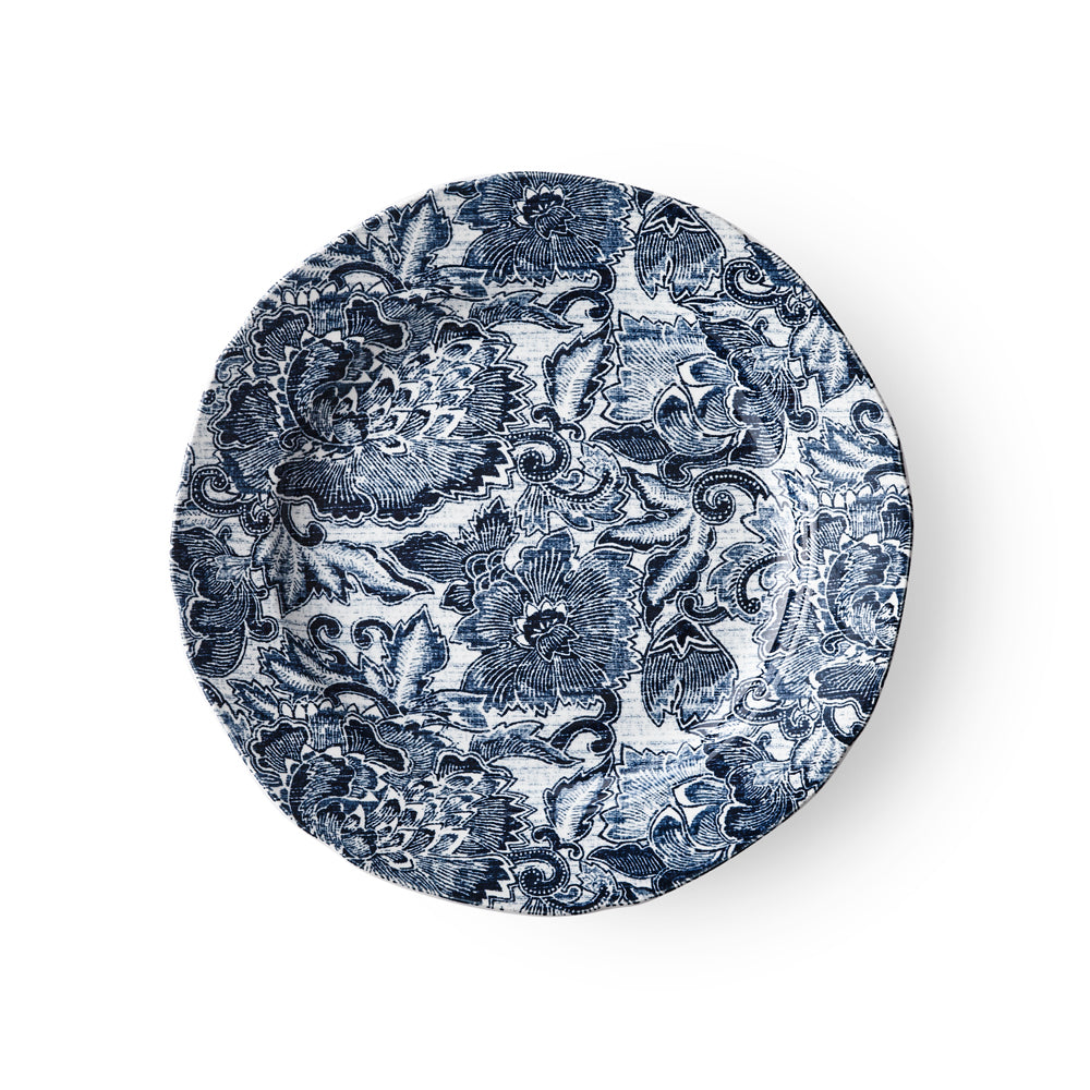 Faded Peony Indigo Salad Plate
