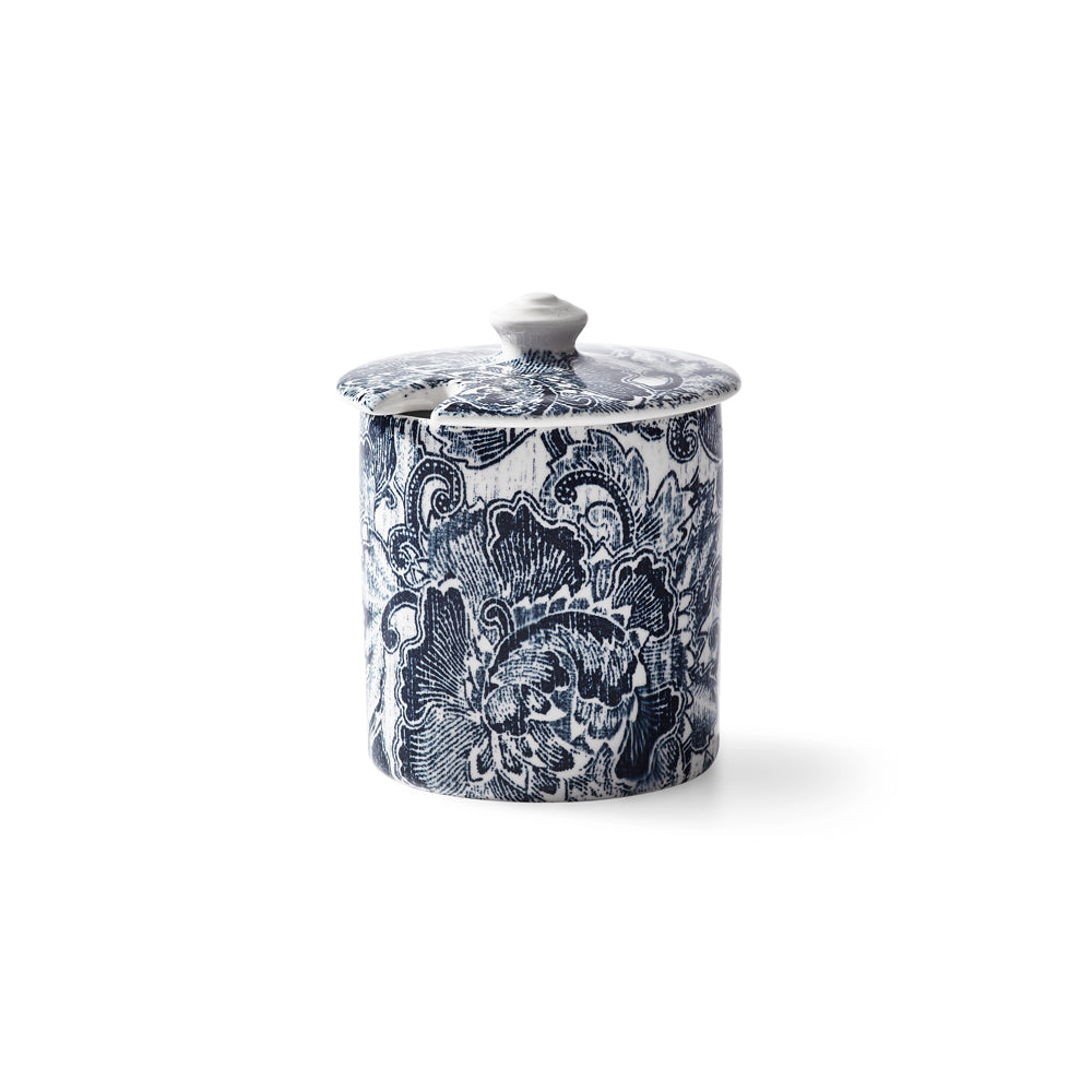 Faded Peony Indigo Sugar Pot