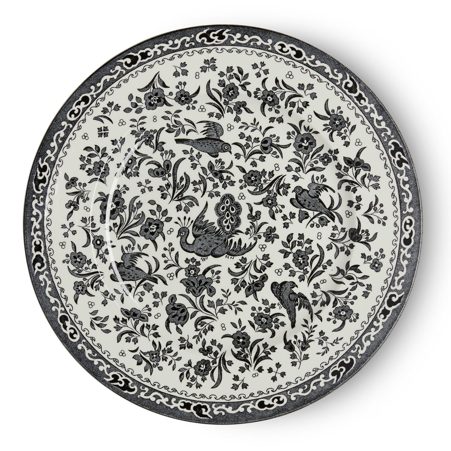 Plate - Black Regal Peacock Plate 25cm/10" Seconds