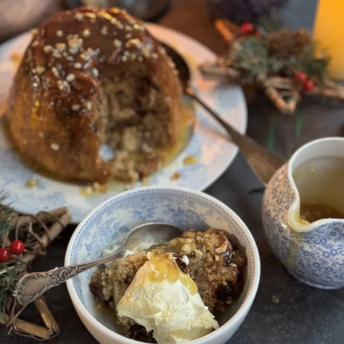Sticky Toffee Date & Pecan Christmas Pudding by Lavender & Lovage