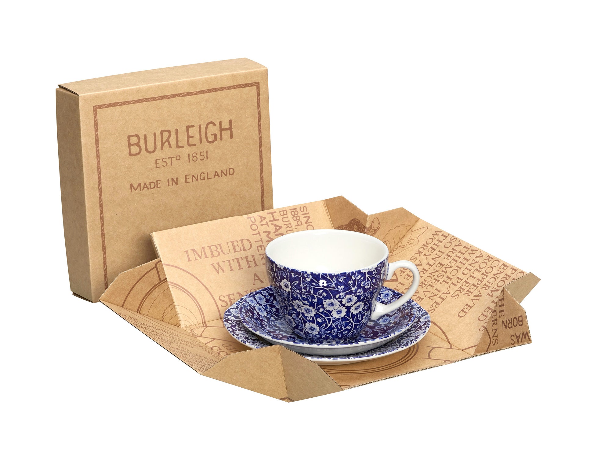 Blue Calico Breakfast Cup Gift Set