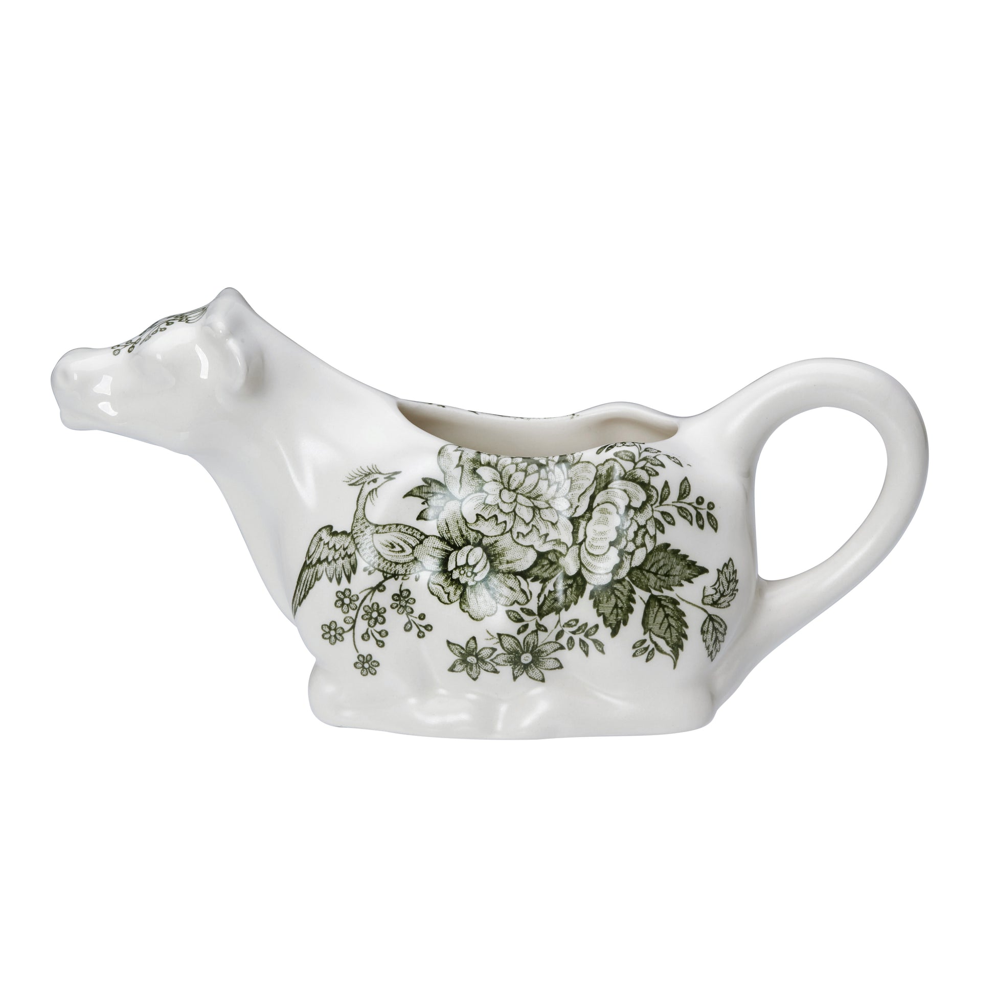 Green Asiatic Pheasants Cow Creamer 150ml/0.25pt Seconds
