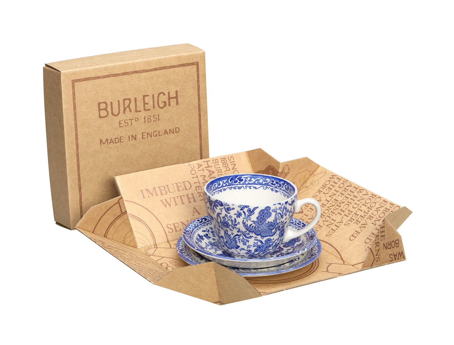 Blue Regal Peacock Breakfast Cup Gift Set