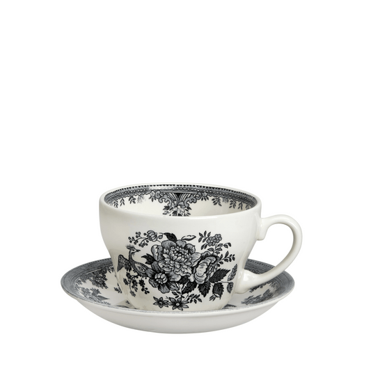 Black & White Asiatic Pheasants Breakfast Cup & Saucer
