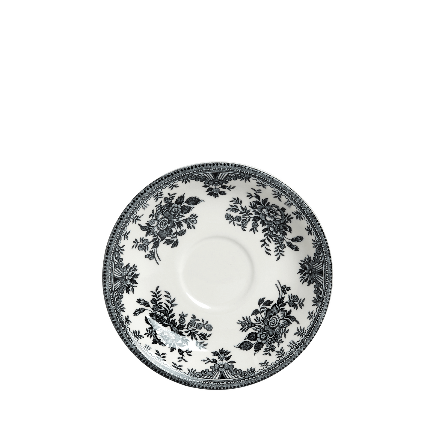 Black & White Asiatic Pheasants Tea Saucer