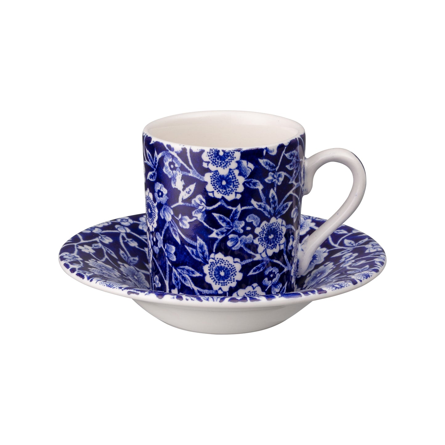Blue Calico Espresso Cup and Saucer Seconds