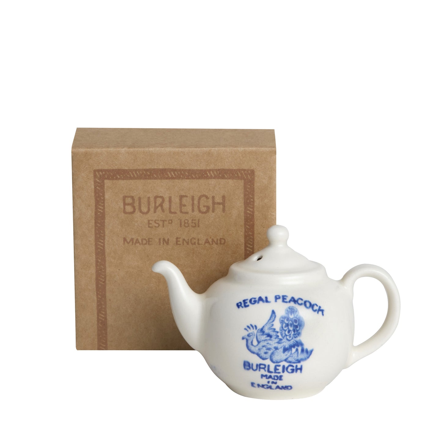 Burleigh Mini Teapot Ornament Apprentice Piece, Blue Regal Peacock