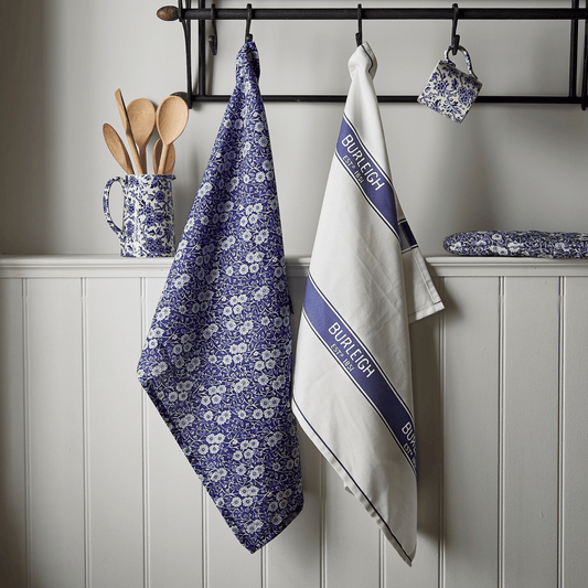 Burleigh x Bedeck of Belfast Blue Calico Tea Towel, Set of 2