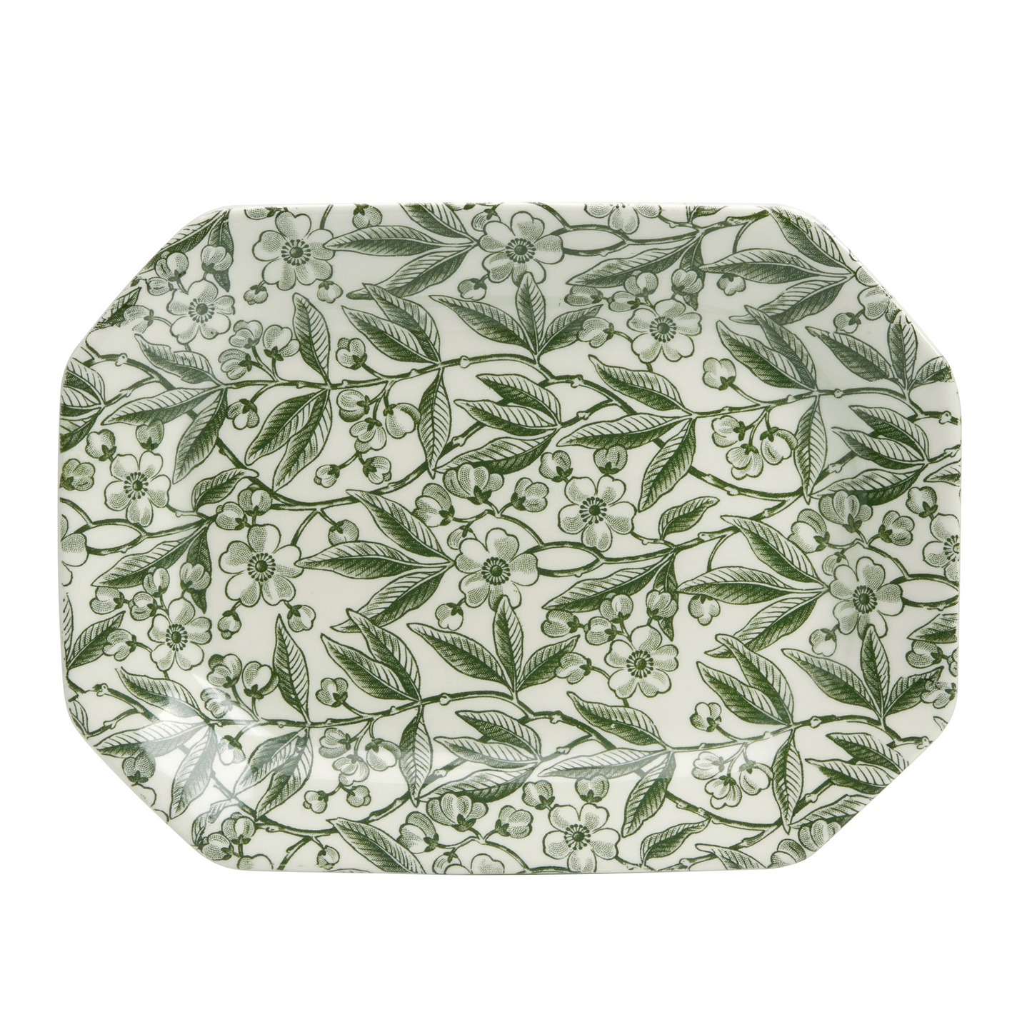Green Prunus Rectangular Tray 28cm/11"