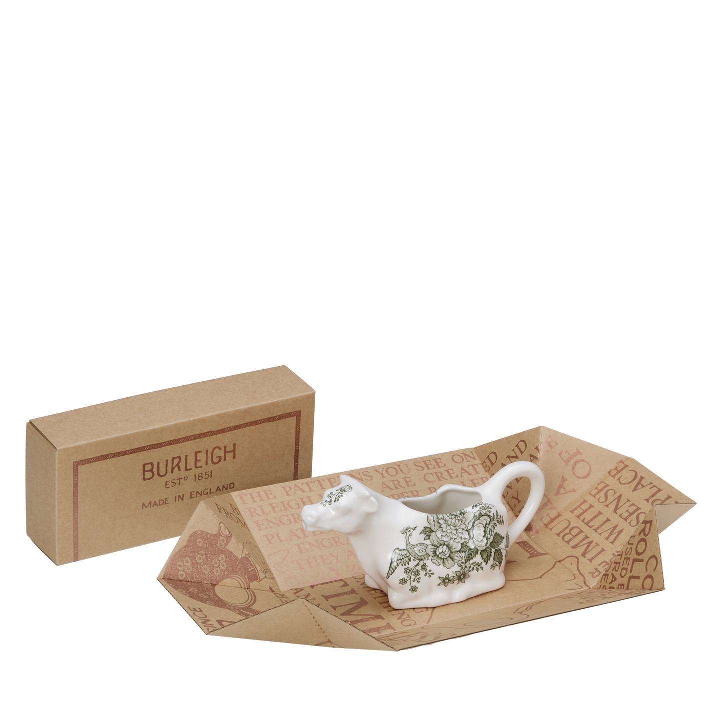 Green Asiatic Pheasants Cow Creamer 150ml/0.25pt