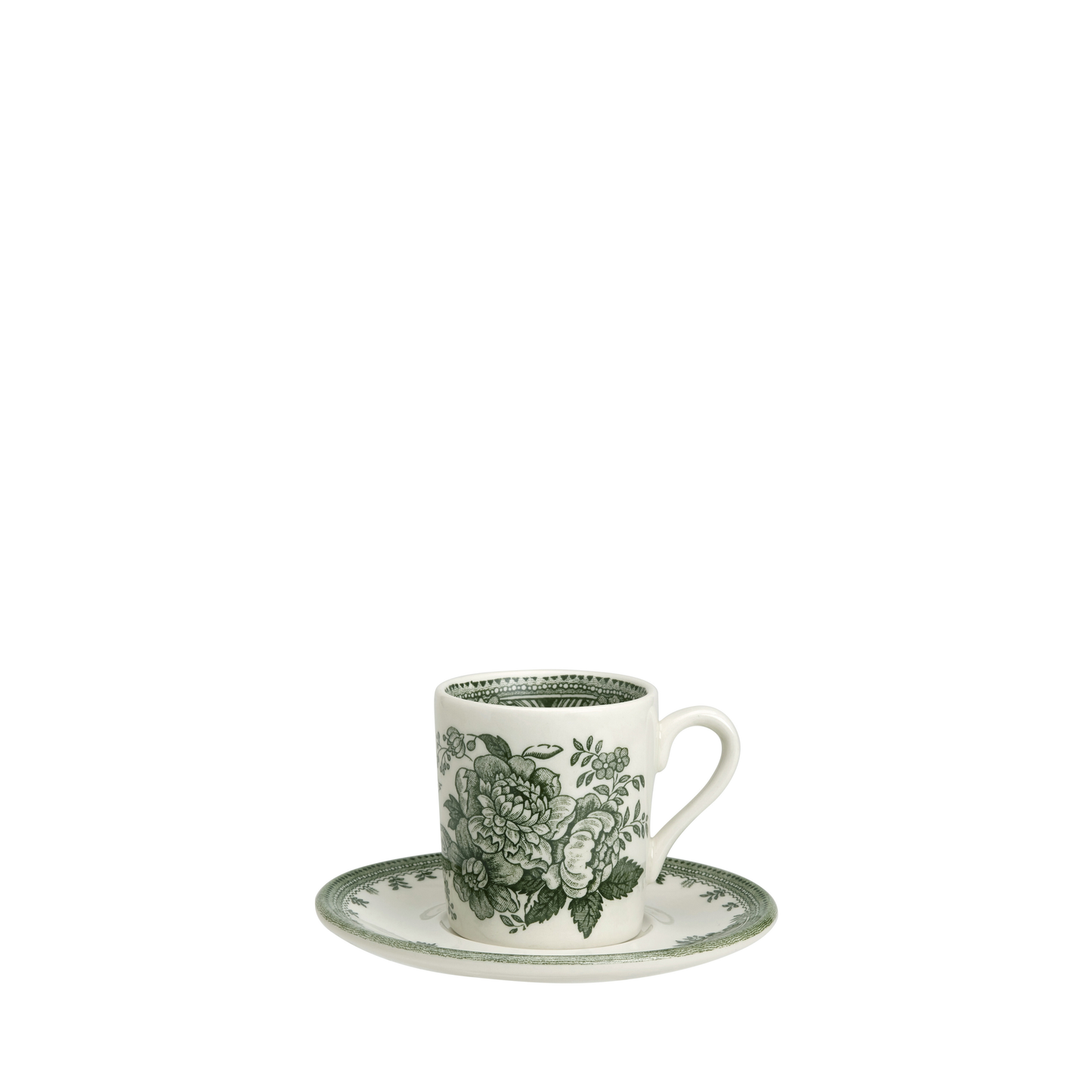 Green Asiatic Pheasants Espresso Cup & Saucer