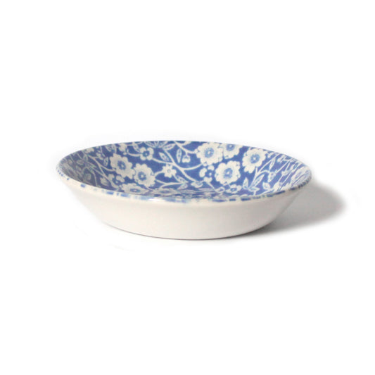 Pale Blue Calico Butter Pat Dish 12cm/4.75" Seconds