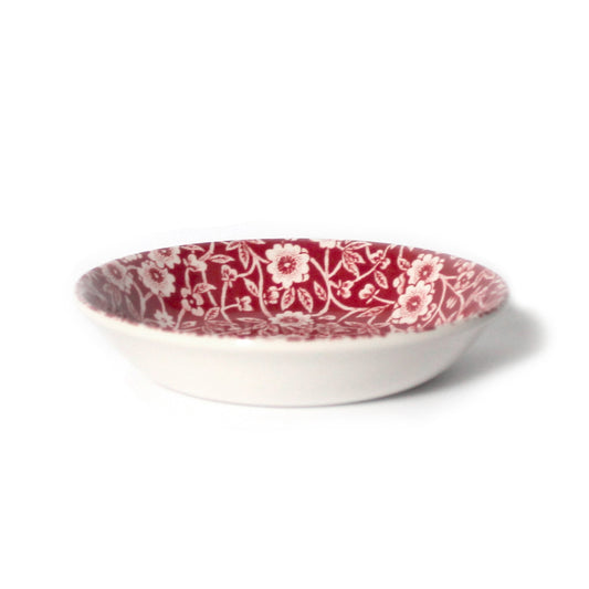 Red Calico Butter Pat Dish 12cm/4.75" Seconds 