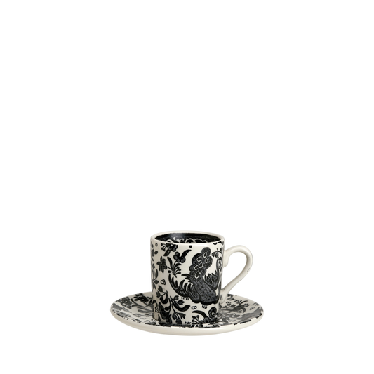 Black Regal Peacock Espresso Cup and Saucer