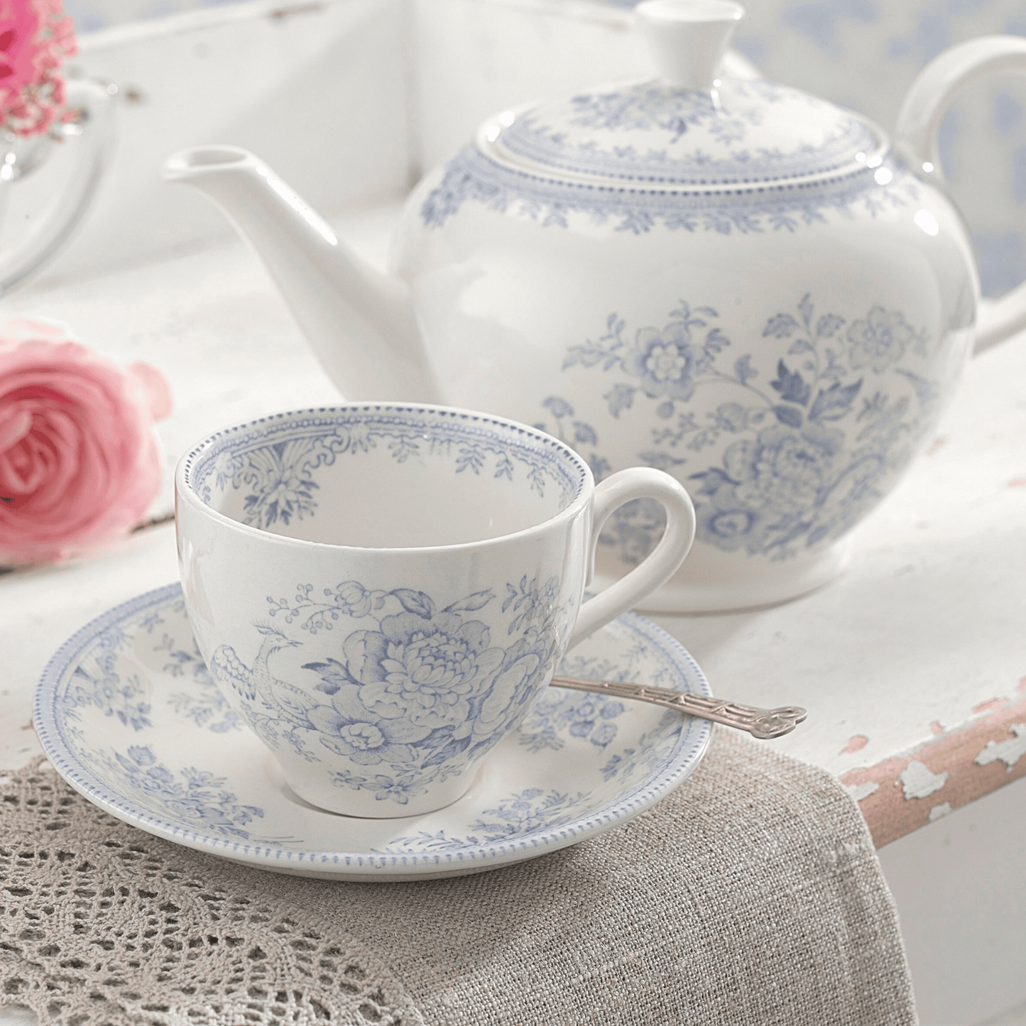 Blue Asiatic Pheasants Tea Saucer