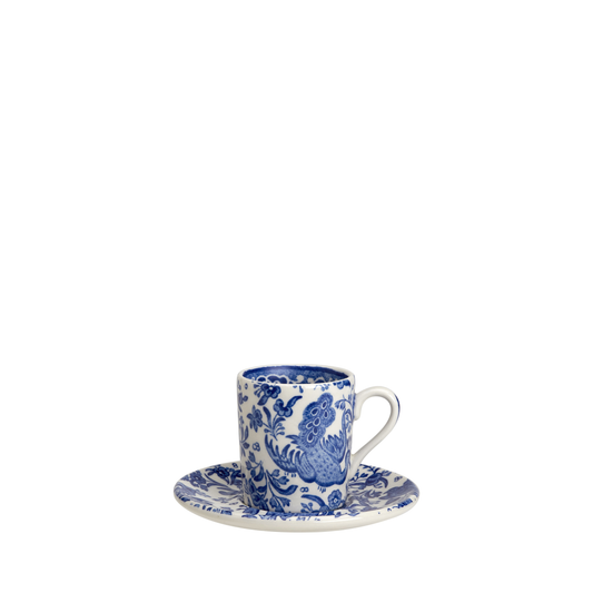 Blue Regal Peacock Espresso Cup and Saucer