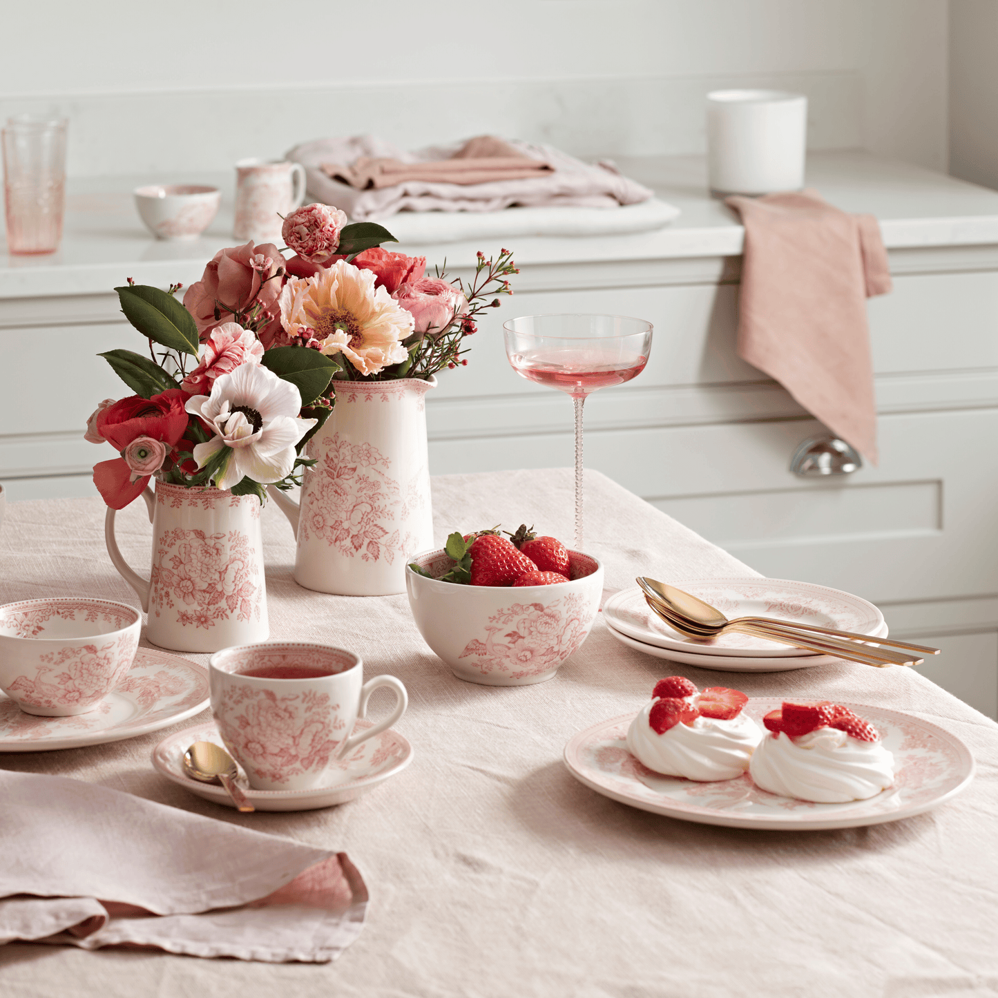 Pink Asiatic Pheasants Teacup & Saucer