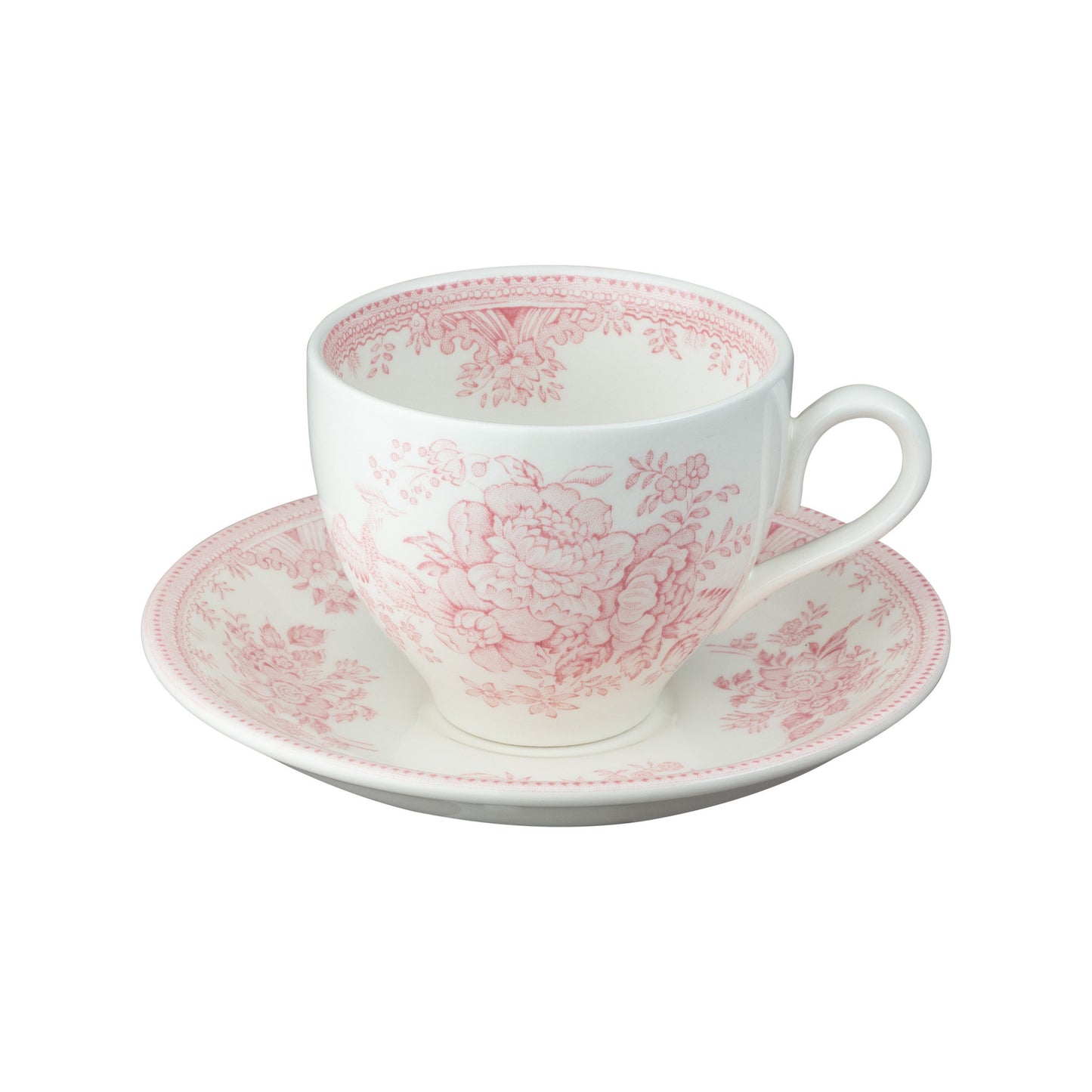 Pink Asiatic Pheasants Teacup and Saucer