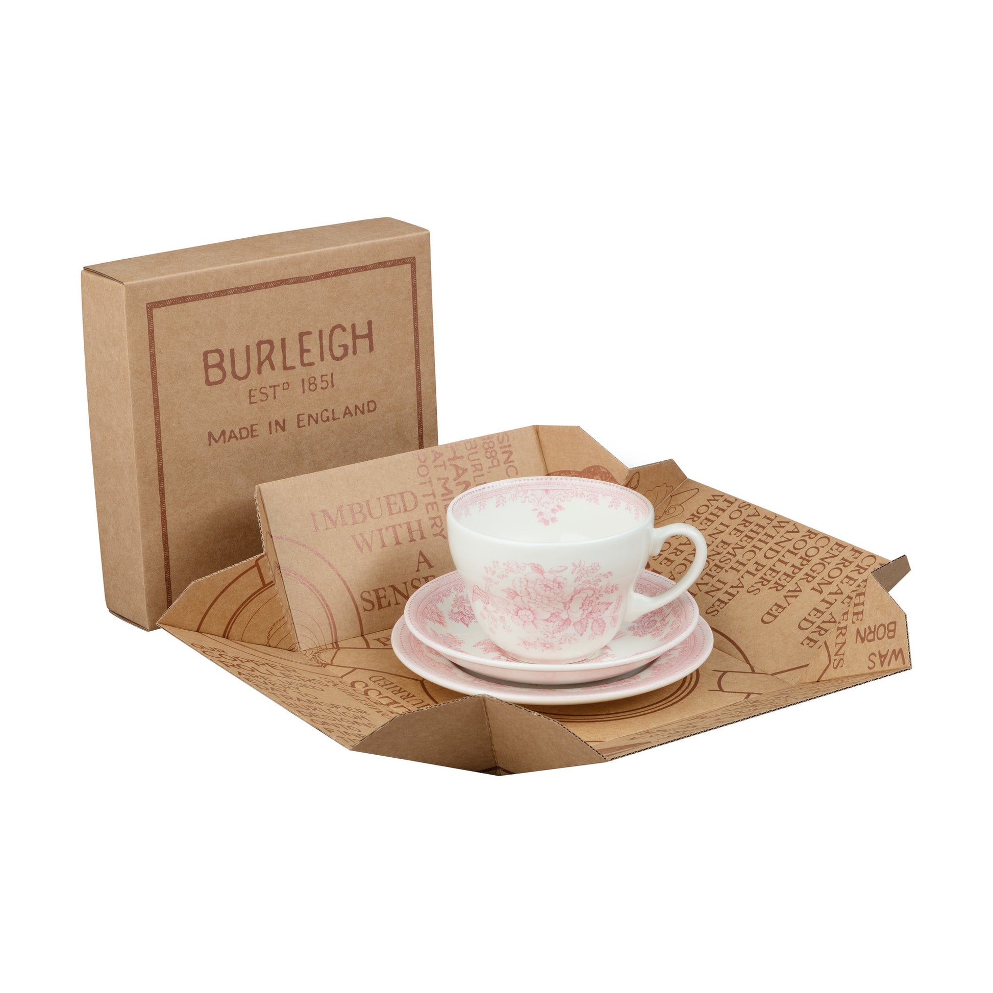 Pink Asiatic Pheasants Breakfast Cup Gift Set