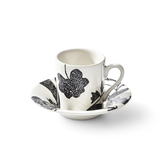 Garden Vine Black Espresso Cup and Saucer