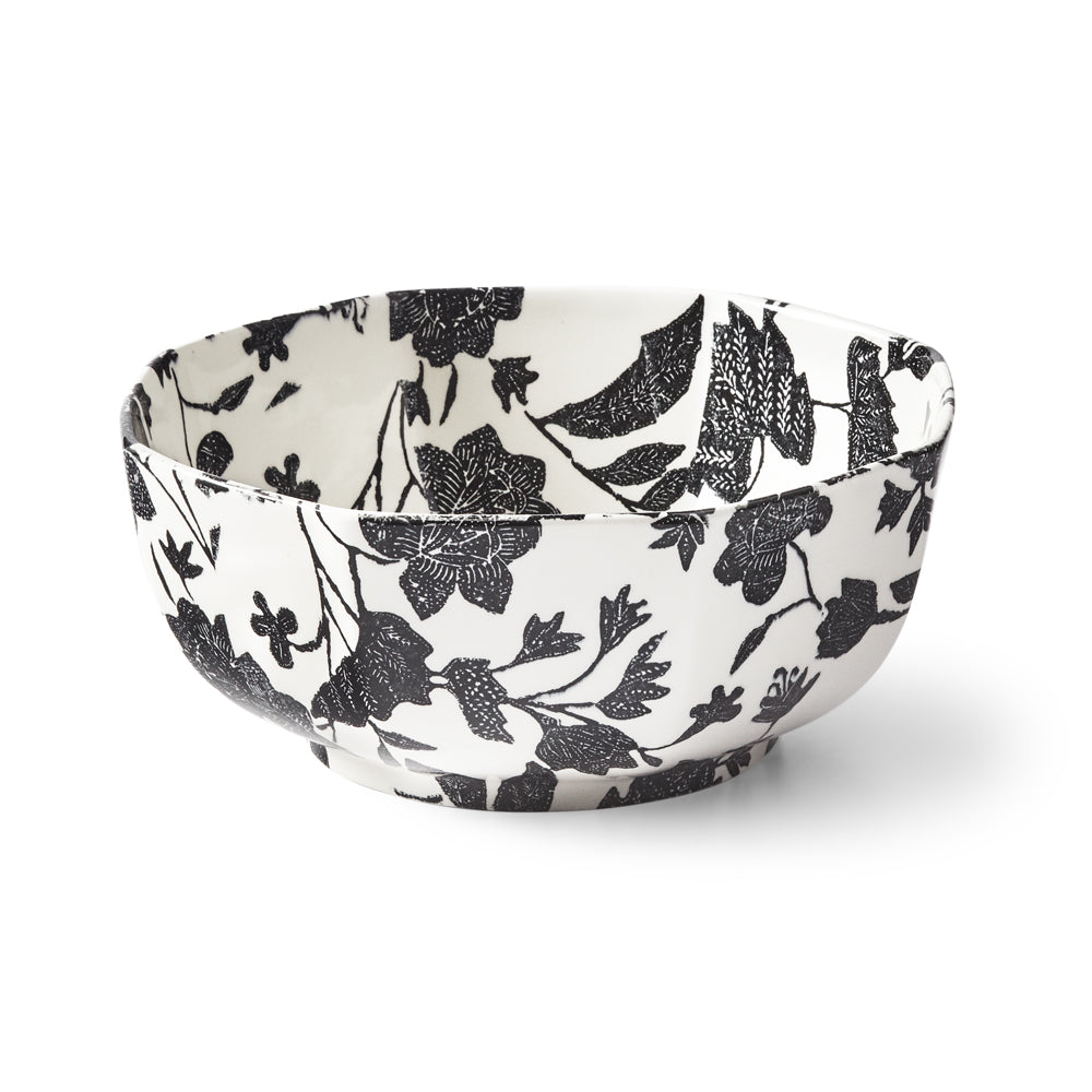 Garden Vine Black Octagonal Bowl