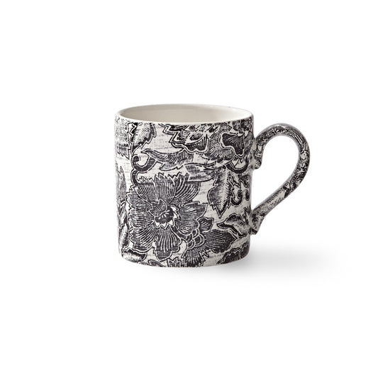 Faded Peony Black Mug