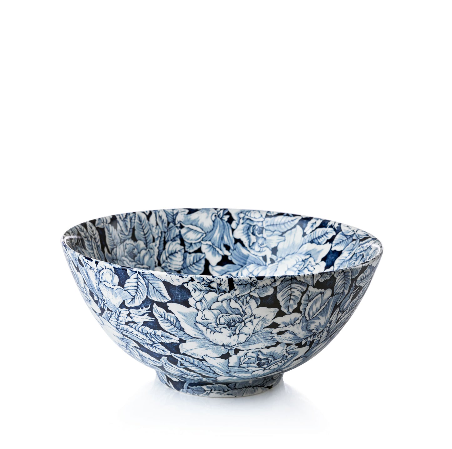 *Exclusive* Ink Blue Hibiscus Large Footed Bowl